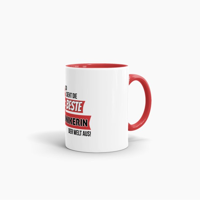 Berufe-Tasse - So sieht die beste Mechatronikerin aus - Rot