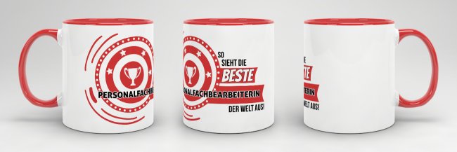 Berufe-Tasse - So sieht die beste Personalsachbearbeiterin aus - Rot