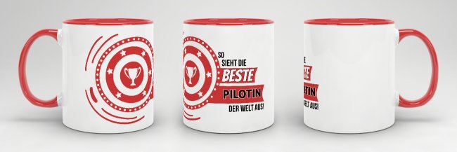 Berufe-Tasse - So sieht die beste Pilotin aus - Rot