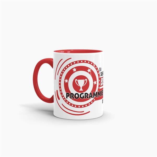 Berufe-Tasse - So sieht die beste Programmiererin aus - Rot