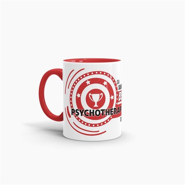 Berufe-Tasse - So sieht die beste Psychotherapeutin aus - Rot