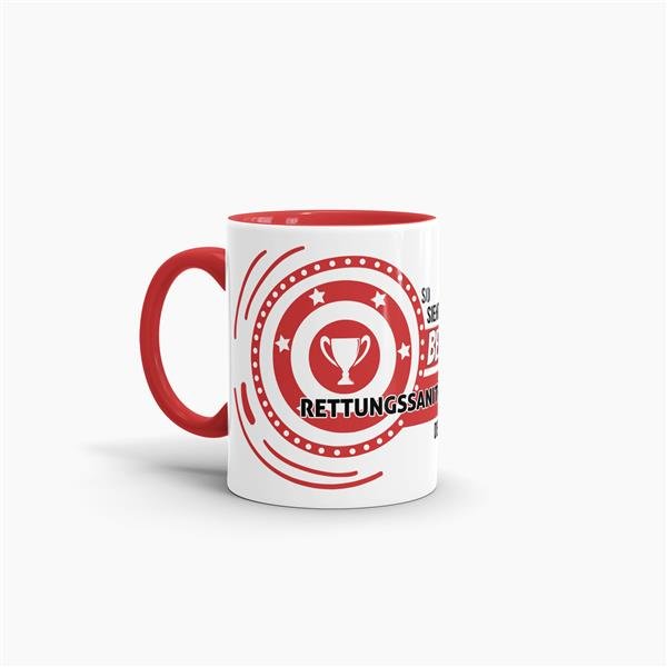 Berufe-Tasse - So sieht die beste Rettungssanit&auml;terin aus - Rot