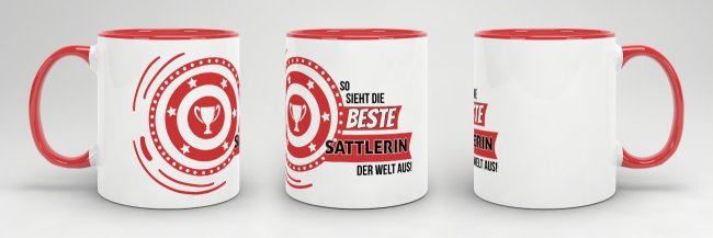 Berufe-Tasse - So sieht die beste Sattlerin aus - Rot