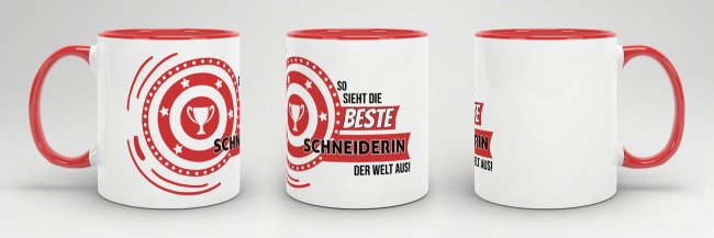 Berufe-Tasse - So sieht die beste Schneiderin aus - Rot
