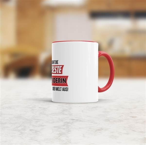 Berufe-Tasse - So sieht die beste Schneiderin aus - Rot