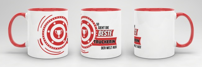Berufe-Tasse - So sieht die beste Truckerin aus - Rot