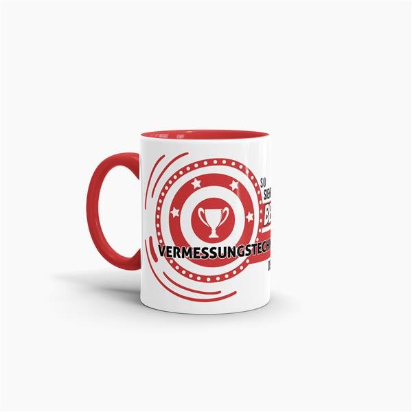 Berufe-Tasse - So sieht die beste Vermessungstechnikerin aus - Rot