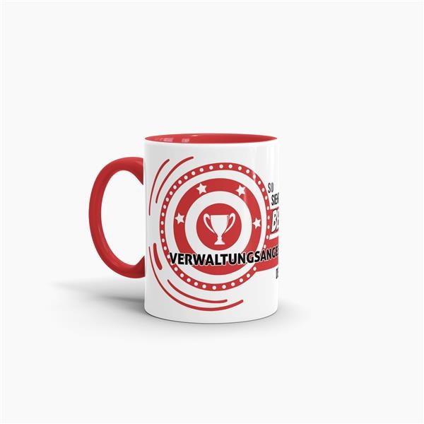 Berufe-Tasse - So sieht die beste Verwaltungsangestellte aus - Rot