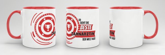 Berufe-Tasse - So sieht die beste Zahn&auml;rztin aus - Rot