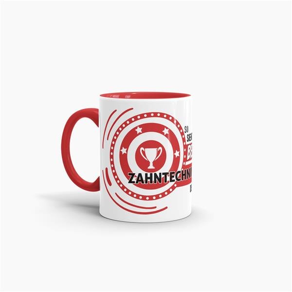 Berufe-Tasse - So sieht die beste Zahntechnikerin aus - Rot