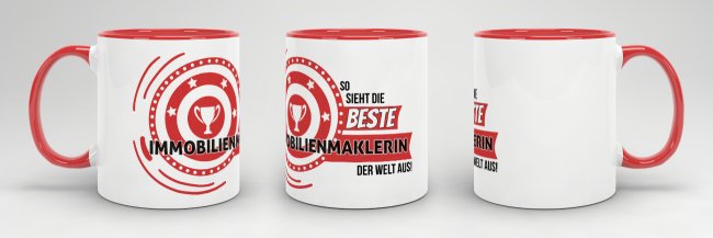 Berufe-Tasse - So sieht die beste Immobilienmaklerin aus - Rot