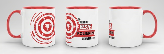 Berufe-Tasse - So sieht die beste Polierin aus - Rot
