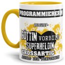 Berufe-Tasse in Gelb - Bedeutung einer Programmiererin