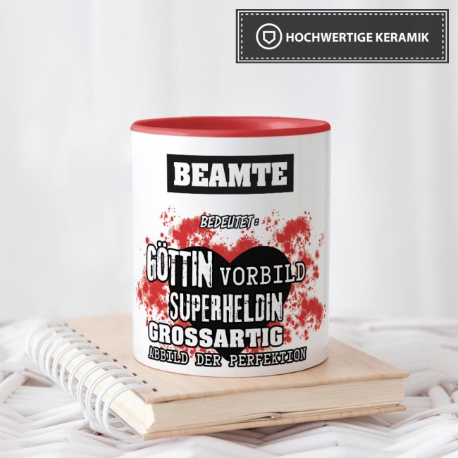 Berufe-Tasse in Rot - Bedeutung einer Beamte