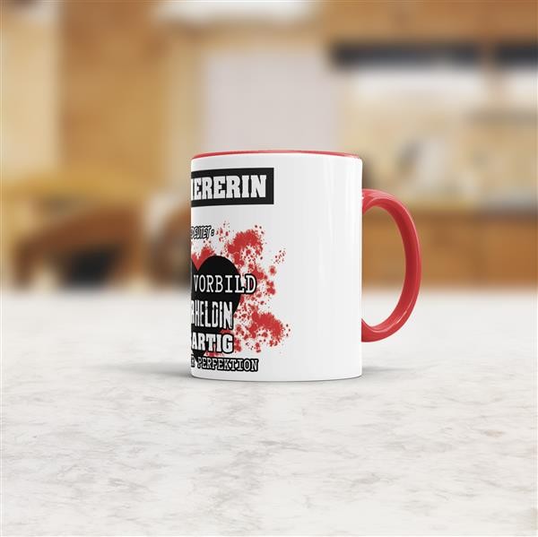 Berufe-Tasse in Rot - Bedeutung einer Lackiererin