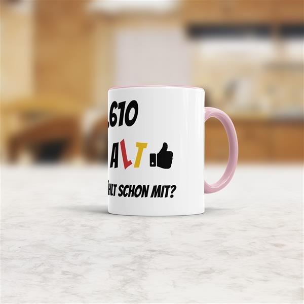 Tasse zum 40. Geburtstag - 14610 Tage alt - aber wer z&auml;hlt schon mit - Rosa