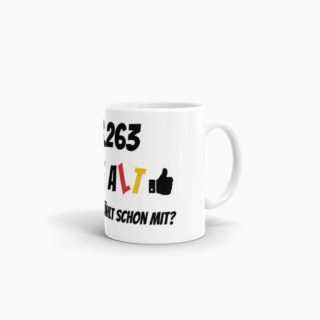 Tasse zum 50. Geburtstag - 18263 Tage alt - aber wer z&auml;hlt schon mit - Wei&szlig;