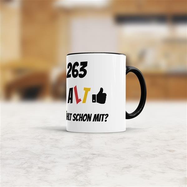 Tasse zum 50. Geburtstag - 18263 Tage alt - aber wer z&auml;hlt schon mit - Schwarz