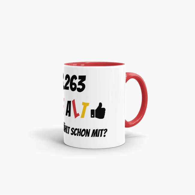 Tasse zum 50. Geburtstag - 18263 Tage alt - aber wer z&auml;hlt schon mit - Rot