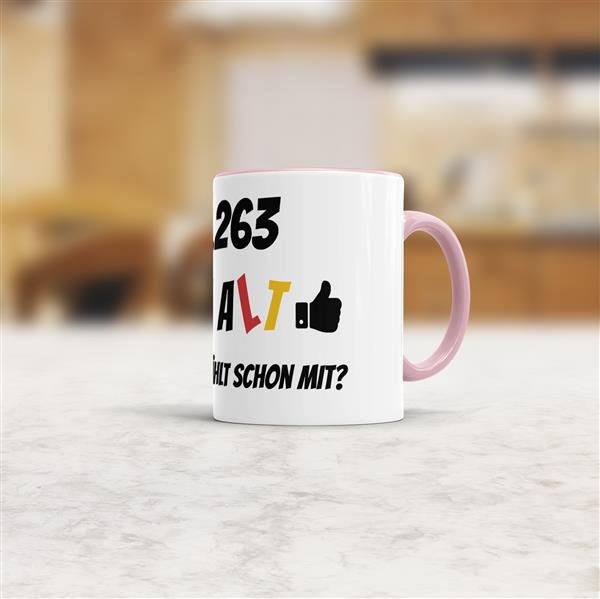 Tasse zum 50. Geburtstag - 18263 Tage alt - aber wer z&auml;hlt schon mit - Rosa