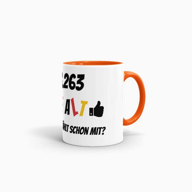 Tasse zum 50. Geburtstag - 18263 Tage alt - aber wer z&auml;hlt schon mit - Orange