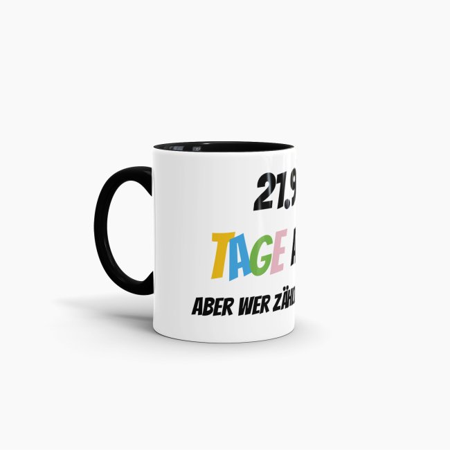 Tasse zum 60. Geburtstag - 21915 Tage alt - aber wer z&auml;hlt schon mit - Schwarz