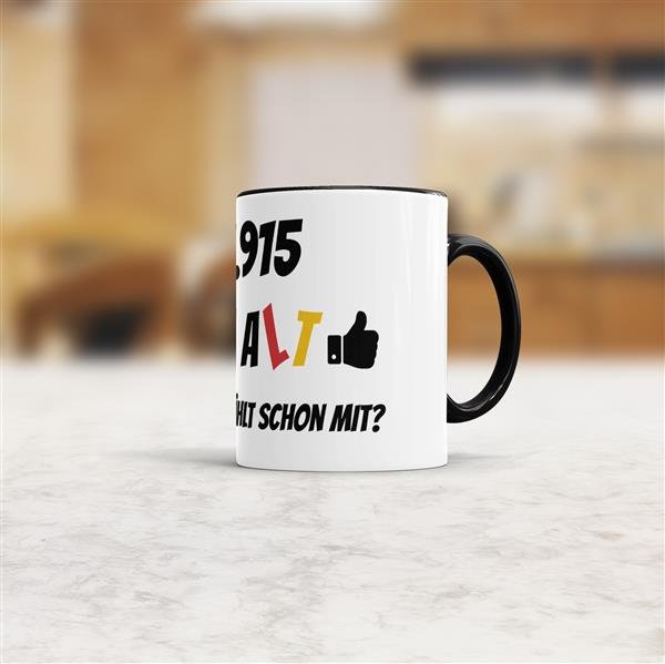 Tasse zum 60. Geburtstag - 21915 Tage alt - aber wer z&auml;hlt schon mit - Schwarz