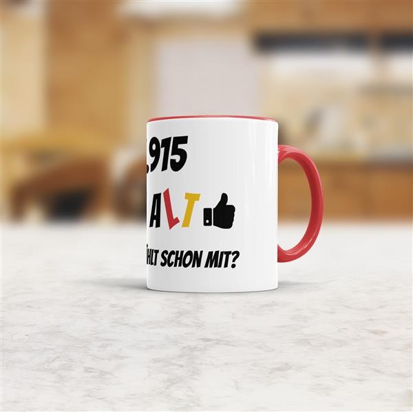 Tasse zum 60. Geburtstag - 21915 Tage alt - aber wer z&auml;hlt schon mit - Rot