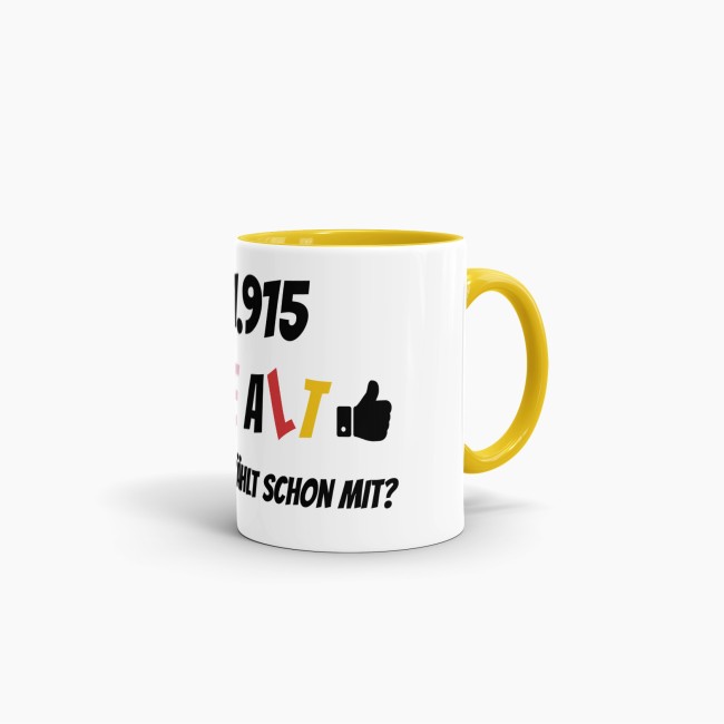 Tasse zum 60. Geburtstag - 21915 Tage alt - aber wer z&auml;hlt schon mit - Gelb