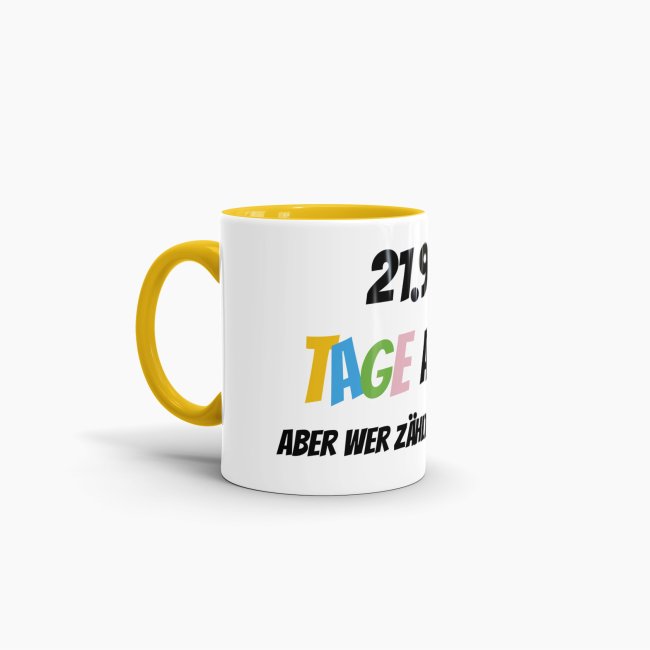 Tasse zum 60. Geburtstag - 21915 Tage alt - aber wer z&auml;hlt schon mit - Gelb