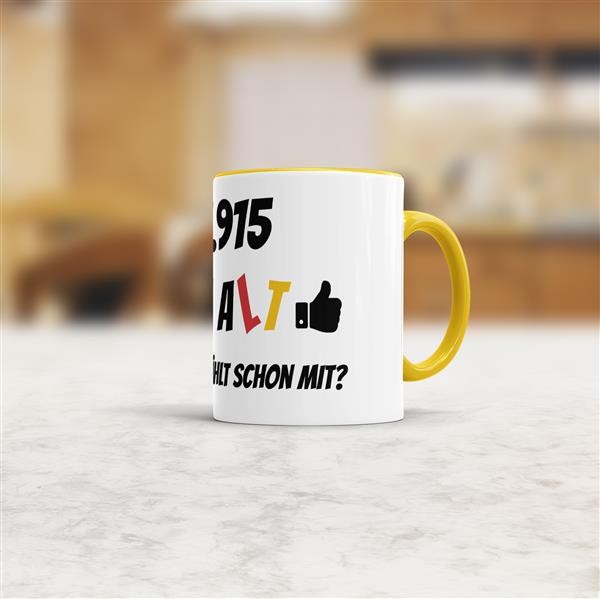 Tasse zum 60. Geburtstag - 21915 Tage alt - aber wer z&auml;hlt schon mit - Gelb
