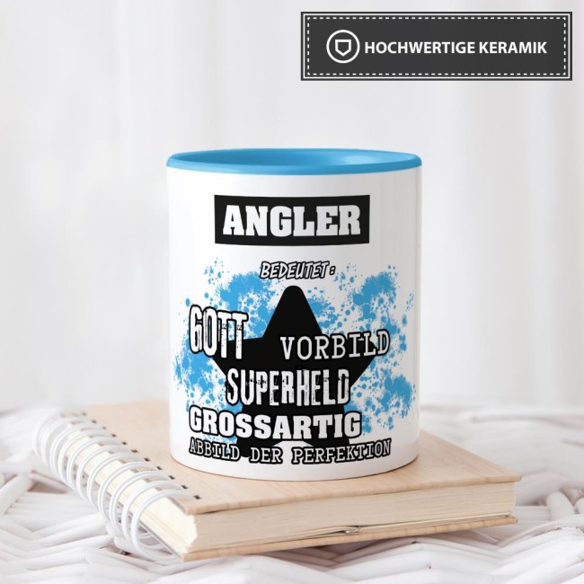 Berufe-Tasse - Bedeutung eines Anglers - Hellblau
