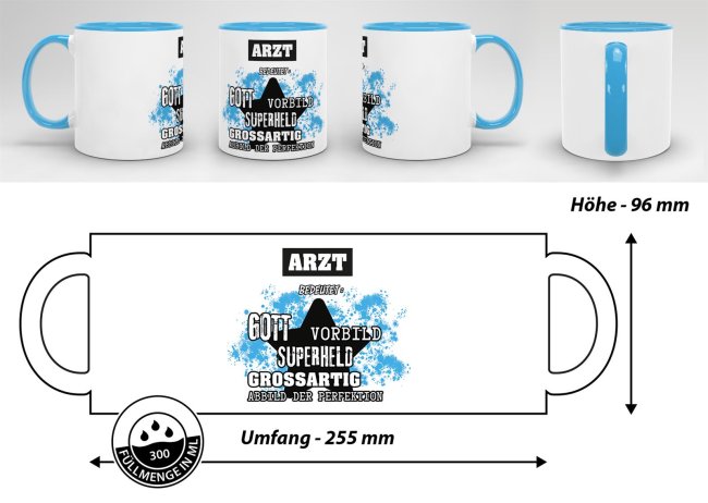 Berufe-Tasse - Bedeutung eines Arztes - Hellblau