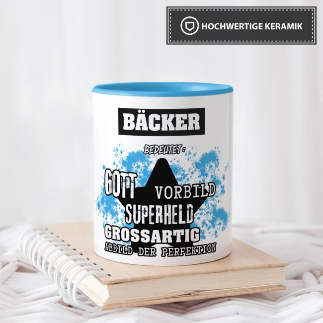 Berufe-Tasse - Bedeutung eines B&auml;ckers - Hellblau