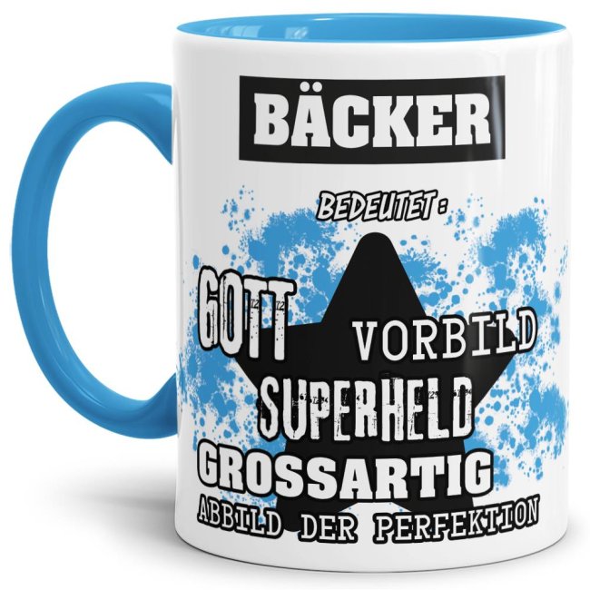 Berufe-Tasse - Bedeutung eines B&auml;ckers - Hellblau