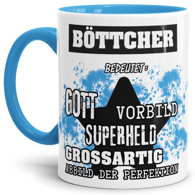 Berufe-Tasse - Bedeutung eines B&ouml;ttchers - Hellblau