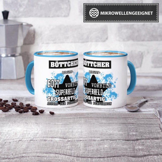 Berufe-Tasse - Bedeutung eines B&ouml;ttchers - Hellblau
