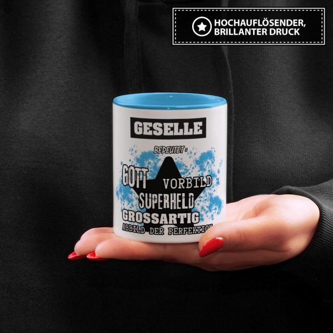 Berufe-Tasse - Bedeutung eines Gesellen - Hellblau