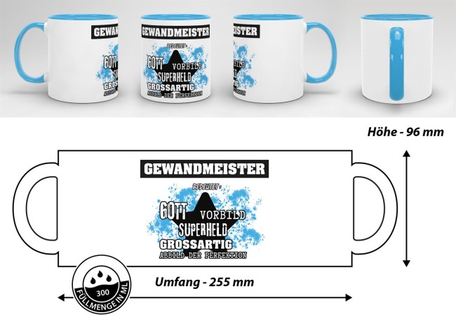 Berufe-Tasse - Bedeutung eines Gewandmeisters - Hellblau
