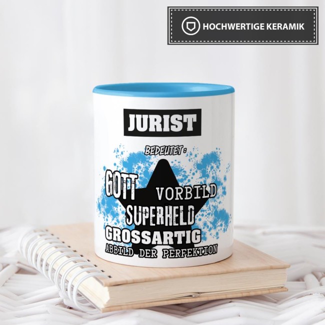 Berufe-Tasse - Bedeutung eines Juristen - Hellblau