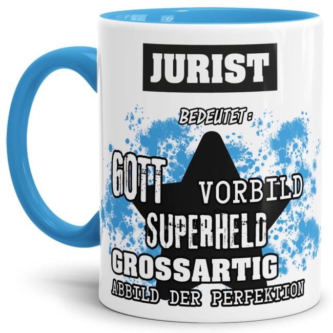 Berufe-Tasse - Bedeutung eines Juristen - Hellblau