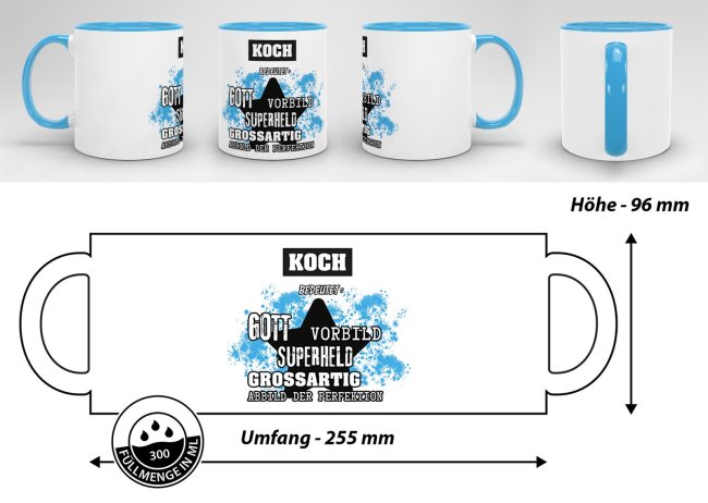 Berufe-Tasse - Bedeutung eines Kochs - Hellblau