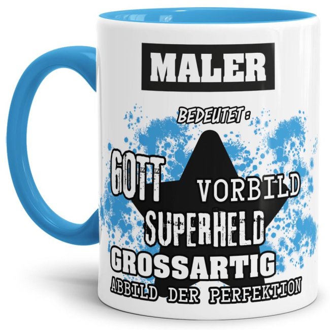 Berufe-Tasse - Bedeutung eines Malers - Hellblau