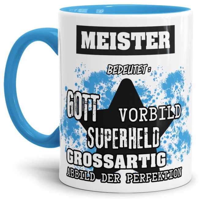 Berufe-Tasse - Bedeutung eines Meisters - Hellblau