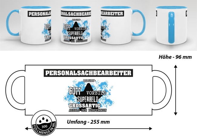 Berufe-Tasse - Bedeutung eines Personalsachbearbeiters - Hellblau