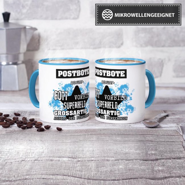 Berufe-Tasse - Bedeutung eines Postboten - Hellblau