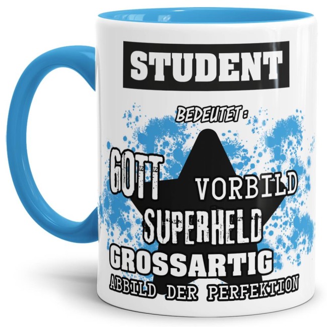 Berufe-Tasse - Bedeutung eines Studenten - Hellblau