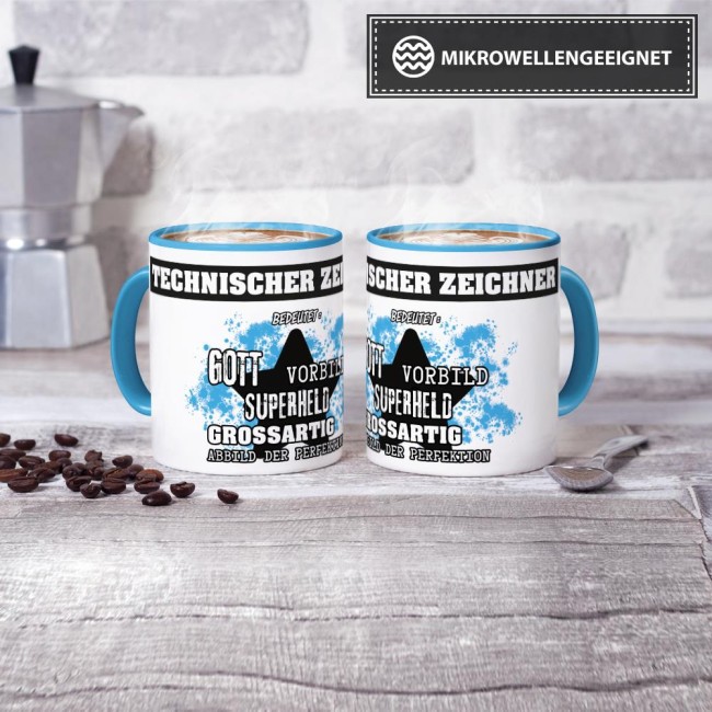 Berufe-Tasse - Bedeutung eines Technischen Zeichners - Hellblau