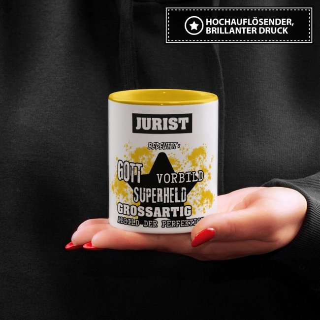 Berufe-Tasse - Bedeutung eines Juristen - Gelb
