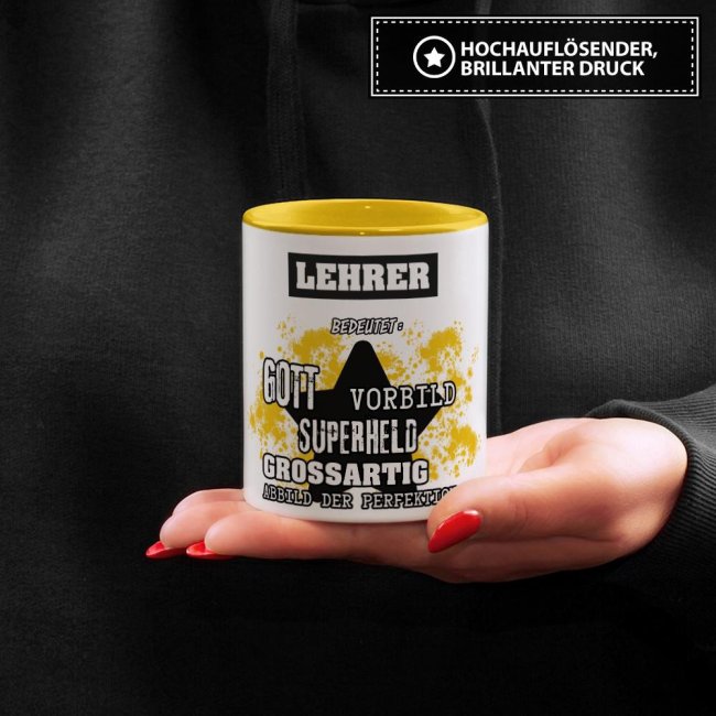 Berufe-Tasse - Bedeutung eines Lehrers - Gelb